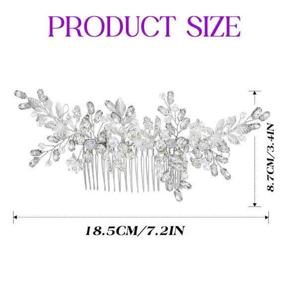 ?Women Silver Wedding Hair Clips Bridal Headpiece Prom Hair Accessories